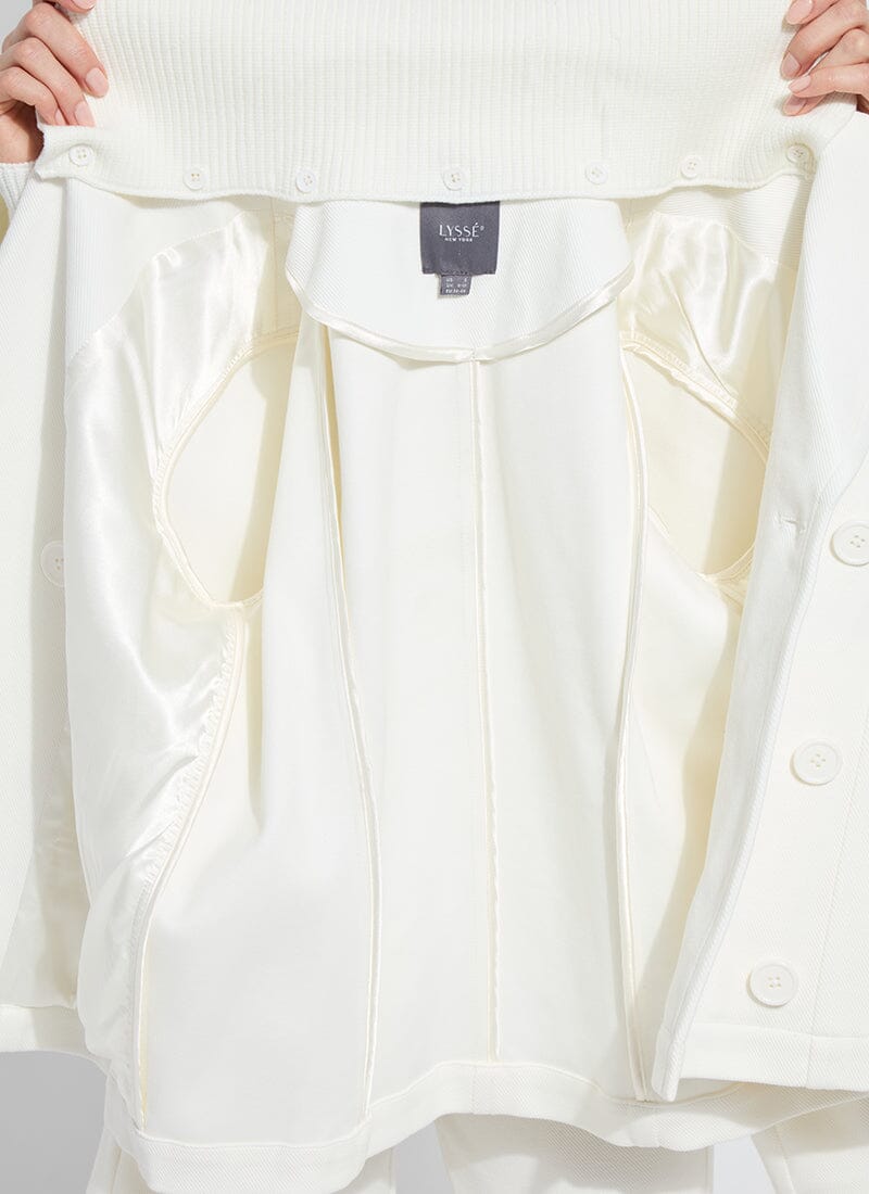 Maude Cropped Peacoat - Snow White - Lysse - LY3727W