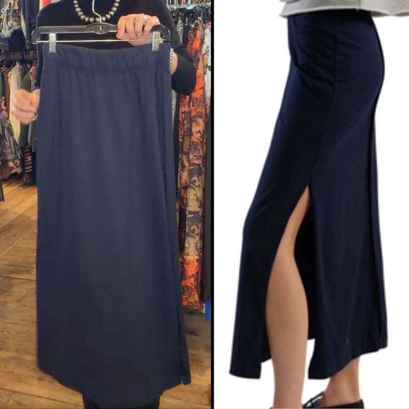 Max Side Slit Skirt - Navy - LT3085N