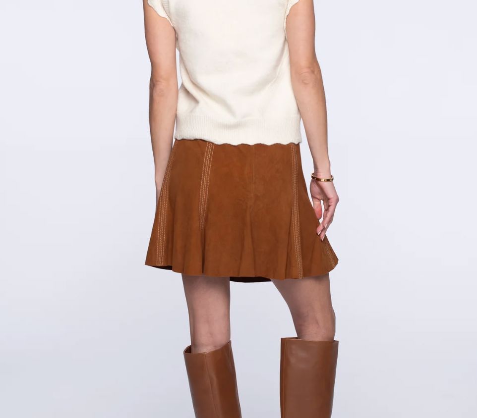 Maya Mini Skirt Tan Suede - 351321