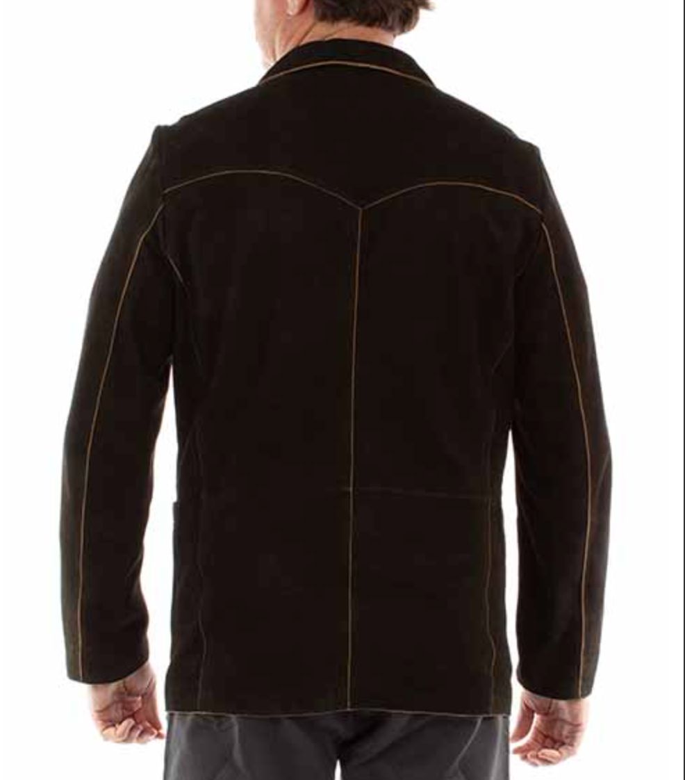 Men's Black Lamb Suede Blazer - 2077B