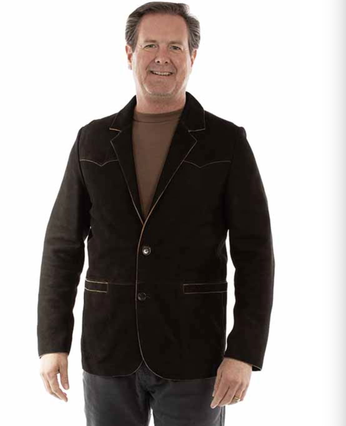 Men's Black Lamb Suede Blazer - 2077B