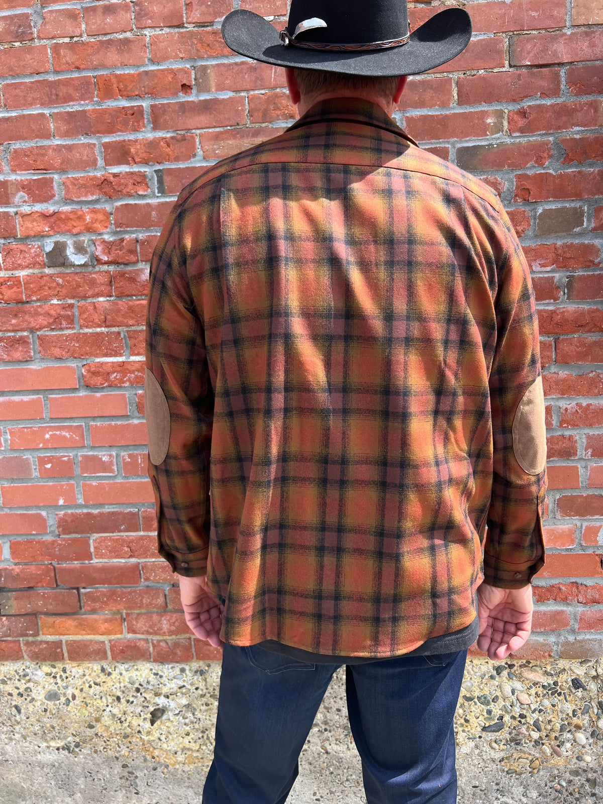 Men's Elbow Patch Trail Shirt - Brown/Brick Ombre - Pendleton - RA63893