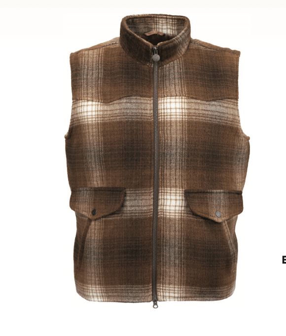 Men's Felix Brown Plaid Vest - 29903