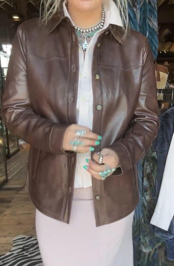 Men's Leather Shirt/Jacket - Chocolate 1044CH