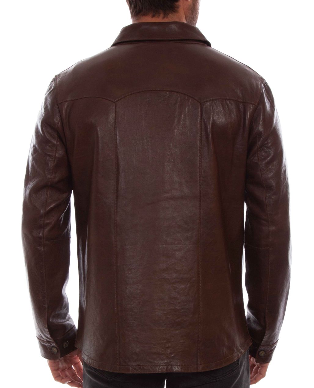 Men's Leather Shirt/Jacket - Chocolate 1044CH