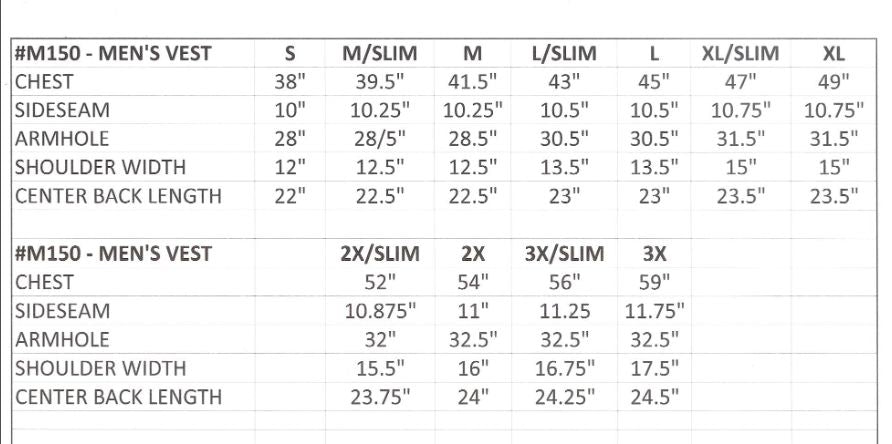 Men's Lined Vest - Ranchero - Rhonda Stark - M150RC