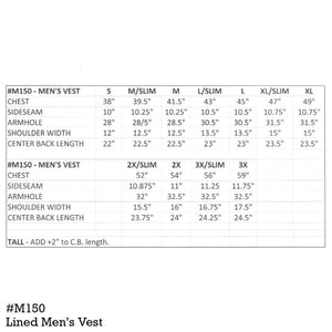 Men's Lined Vest - White Montezuma - Rhonda Stark - RSVMMW