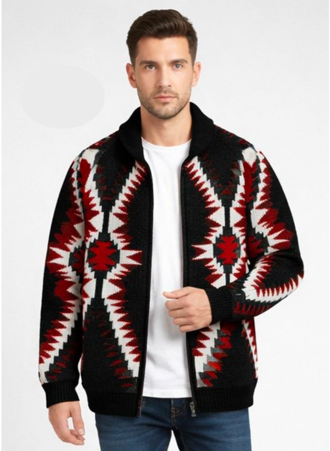 Men's Max Black/Red Cardigan - Tasha Polizzi - 423707