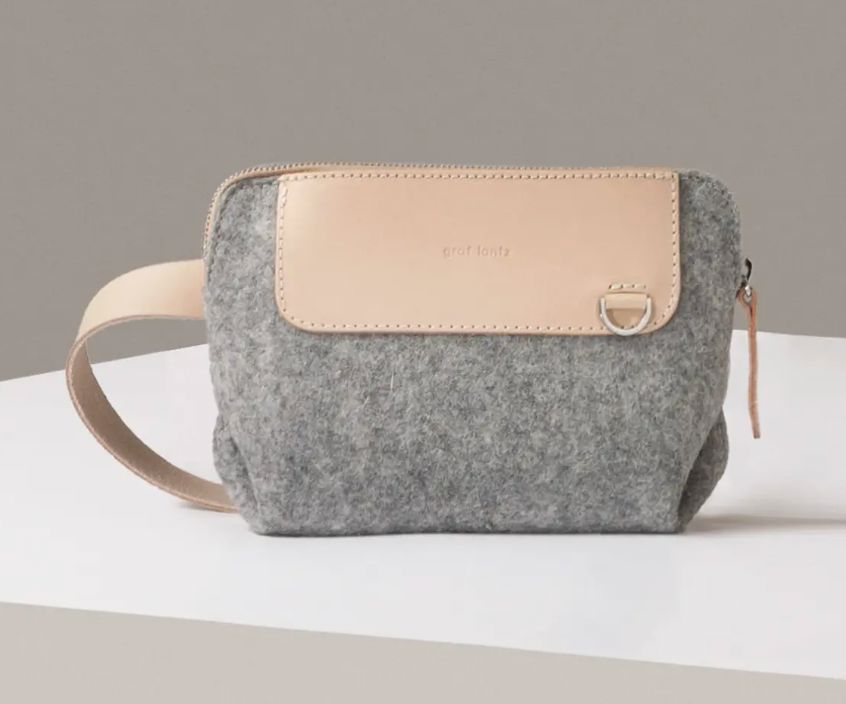 Merino Wool Belt Bag - Granite/Natural - BEDBB-GN