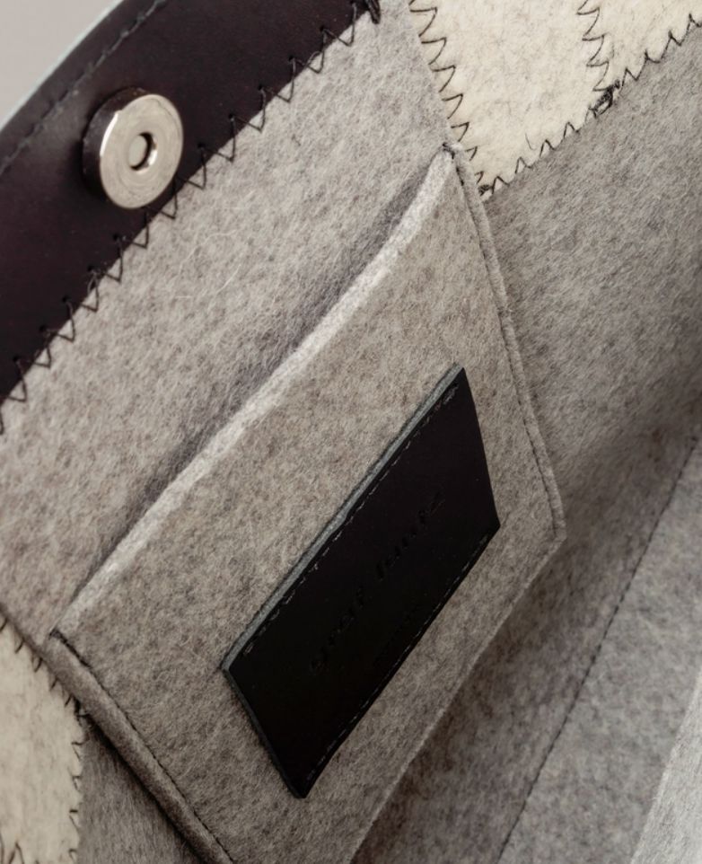Merino Wool Large Tote - Granite/Heather White/Black - JNTTOT-GH