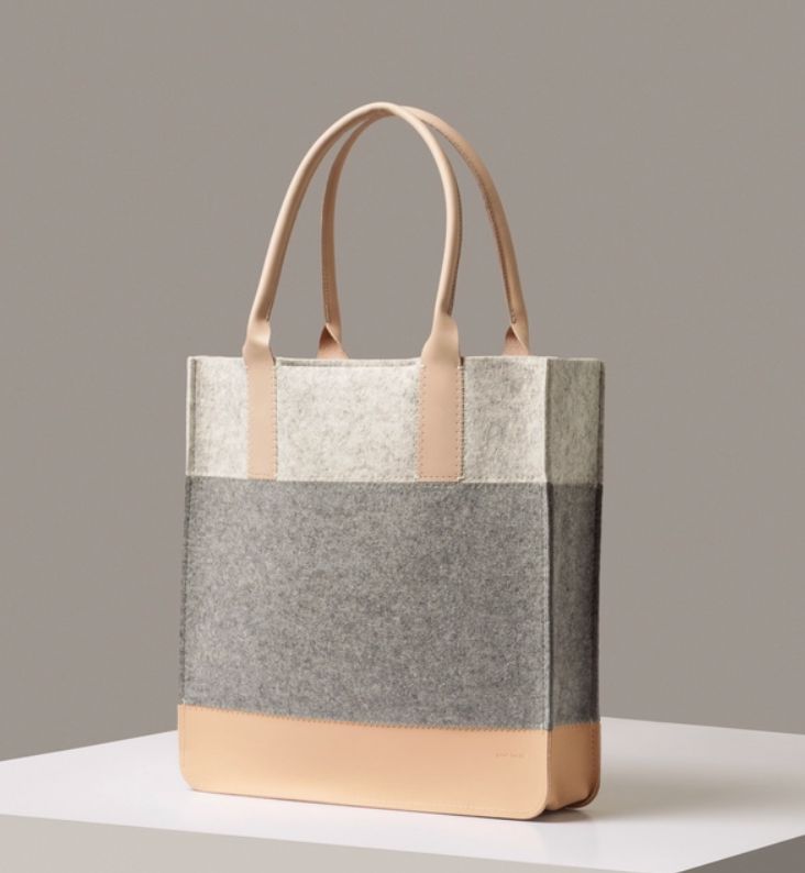 Merino Wool Large Tote - Granite/Heather White/Natural - JNTTOT-GN