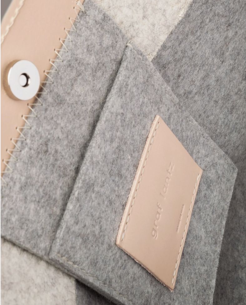 Merino Wool Large Tote - Granite/Heather White/Natural - JNTTOT-GN