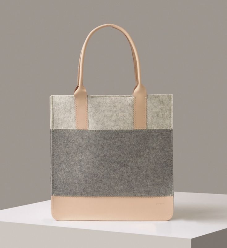Merino Wool Large Tote - Granite/Heather White/Natural - JNTTOT-GN