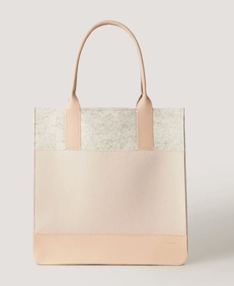 Merino Wool Large Tote - Heather White /Feather - JNTTOT-HF