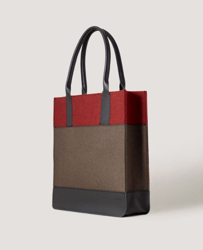 Merino Wool Large Tote - Tobacco/Cherry - JNTTOT-TC