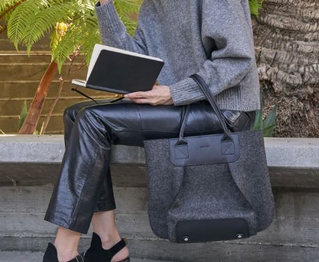 Merino Wool Midi Tote - Charcoal - FNKMID-CH