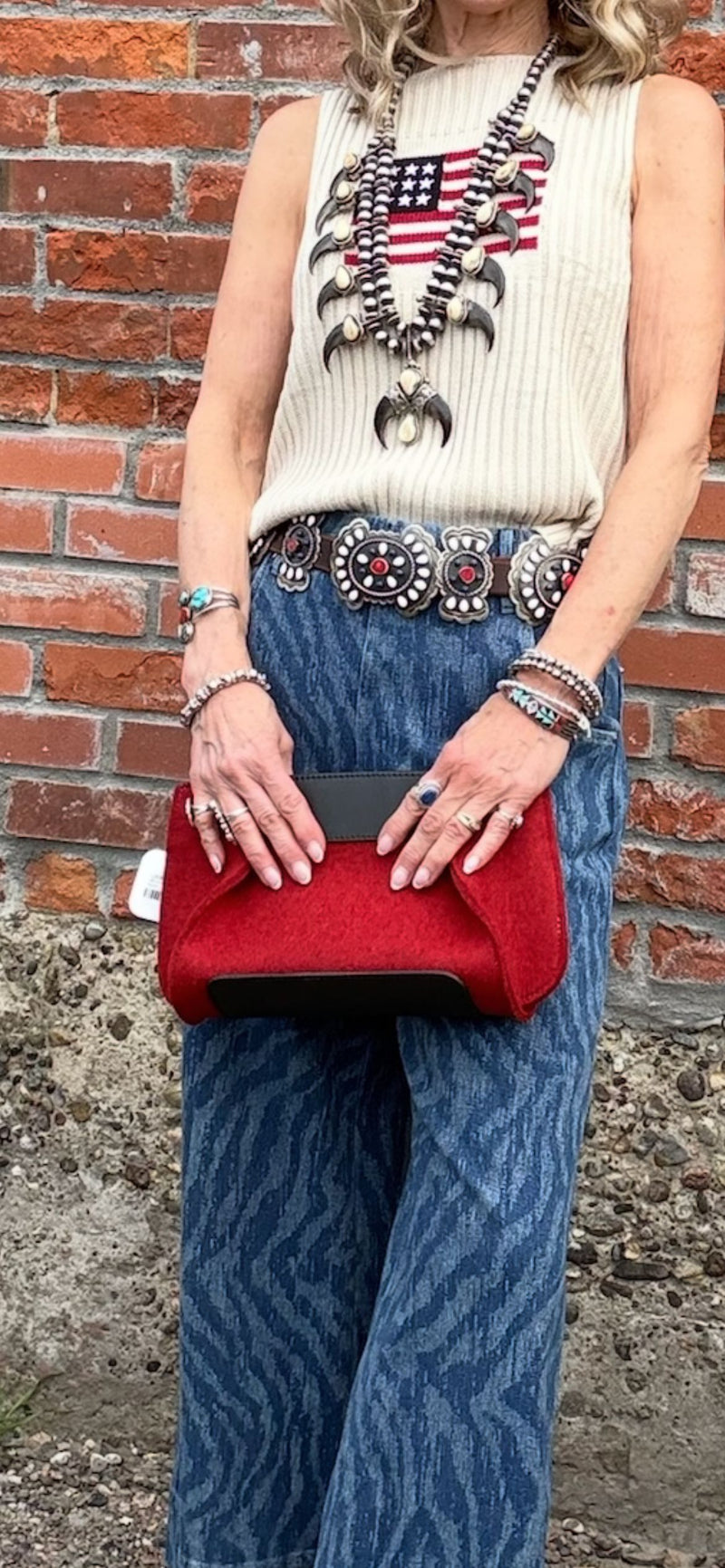Merino Wool Midi Tote - Cherry - FNKMID-CY