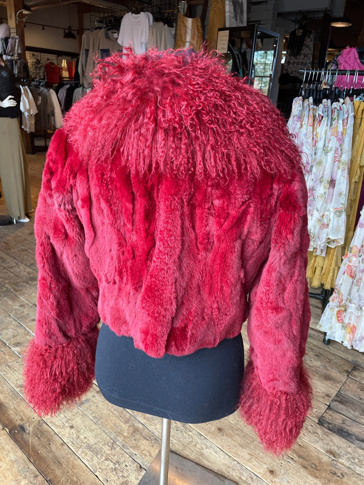 Merlot Rabbit/Curley Lamb Jacket - MKCHER