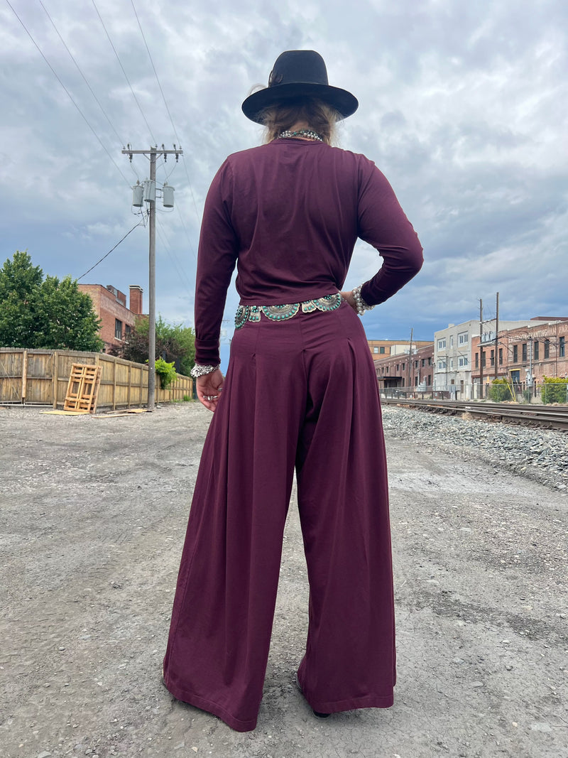 Mert Long Sleeve Cropped Top - Mulberry - LT2061M