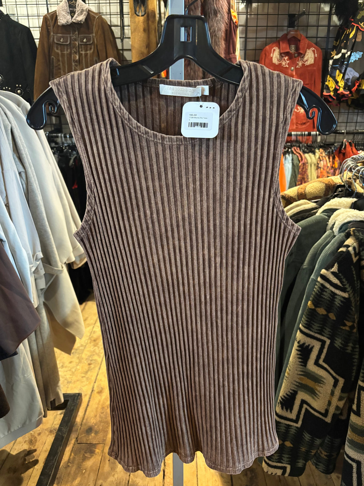 Mocha Ribbed Tank Top - Testimony - T13M