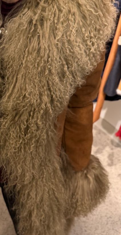 Mongolian Curly Lamb Trimmed Paula Coat - MK9245