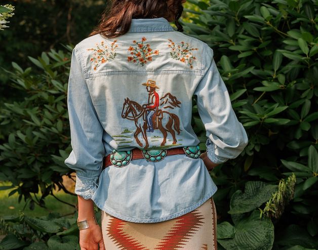 Monica Washed Denim Blue Shirt - 411107