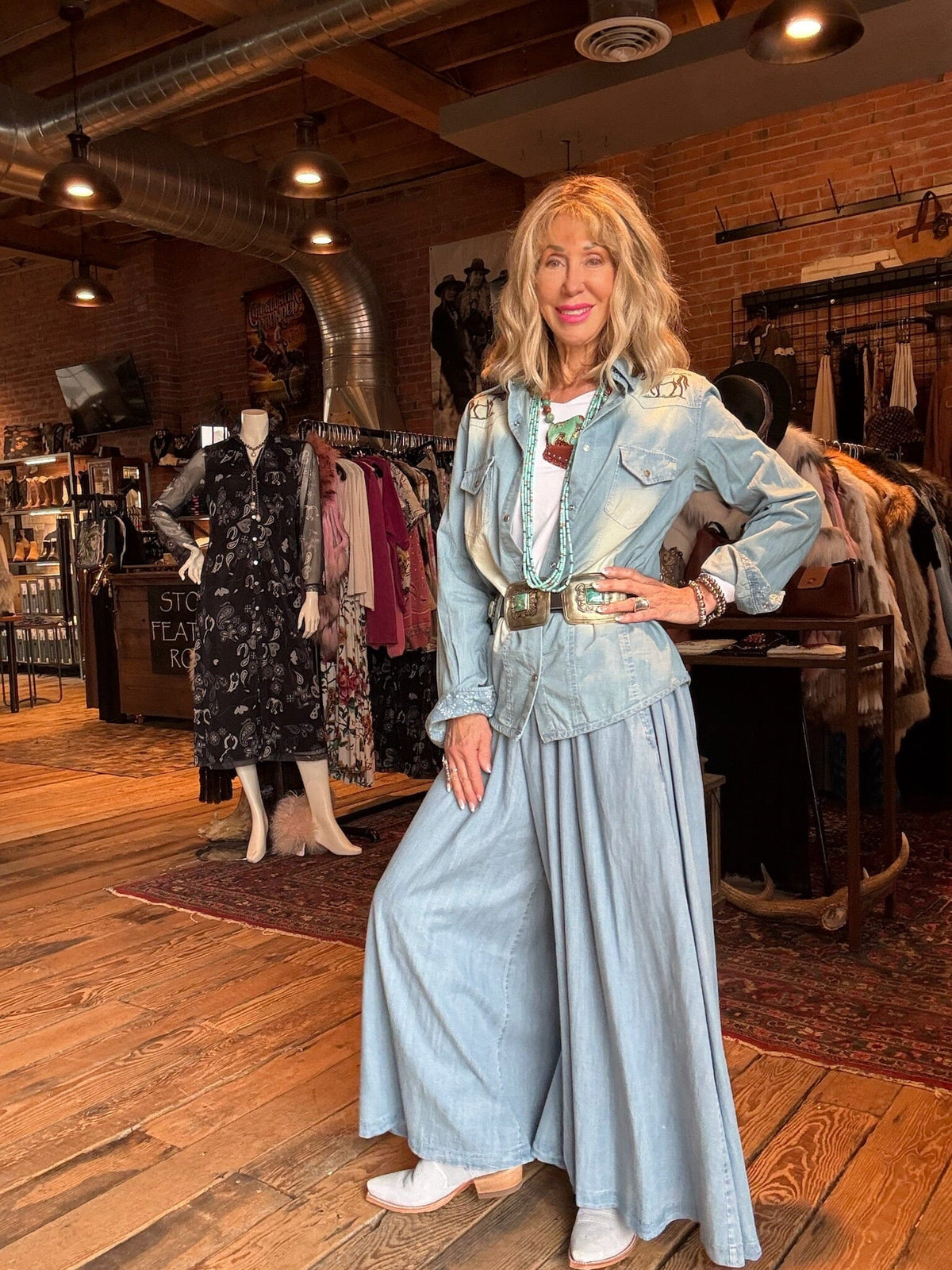 Monica Washed Denim Blue Shirt - Tasha Polizzi - 411107