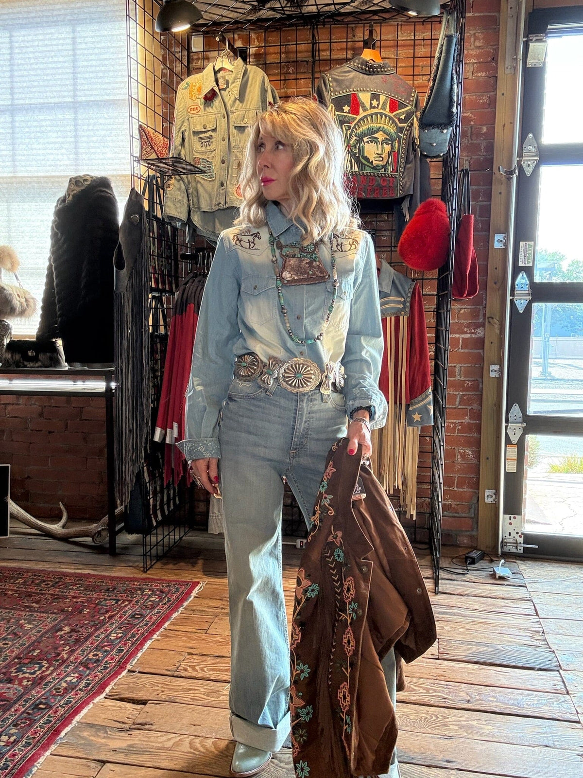 Monica Washed Denim Blue Shirt - Tasha Polizzi - 411107