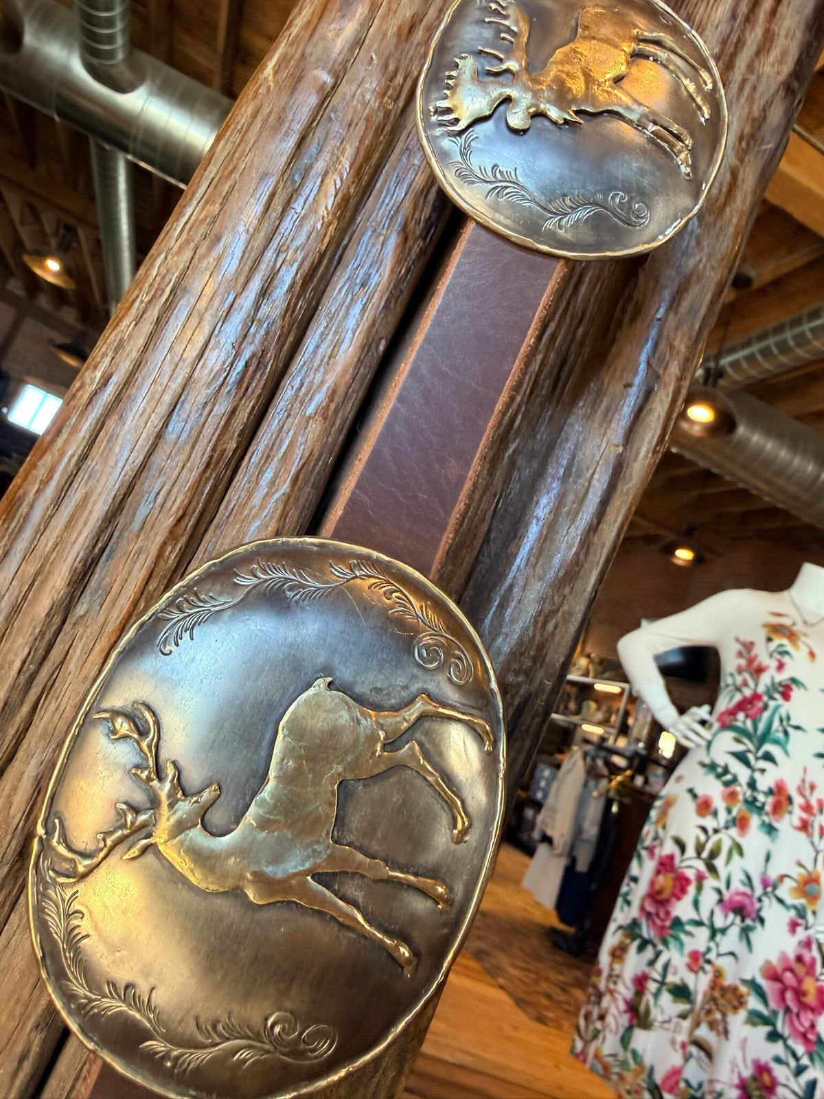 Moose/Elk German Silver Concho Belt - BBAR192