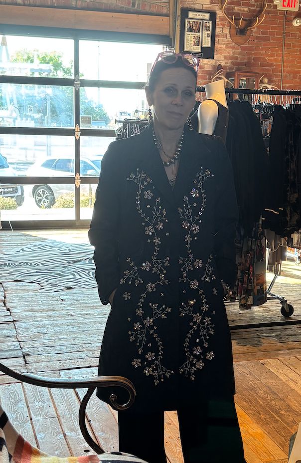 Mor Rhinestone Coat - C41225