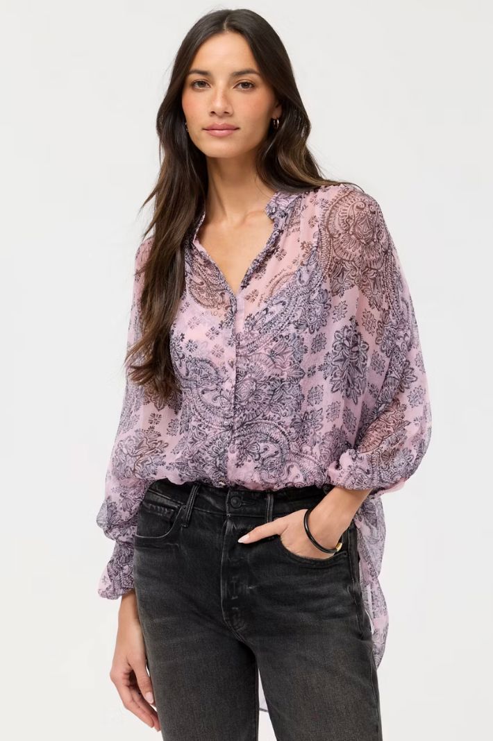 Morelle Pink Button Front Blouse - L10026