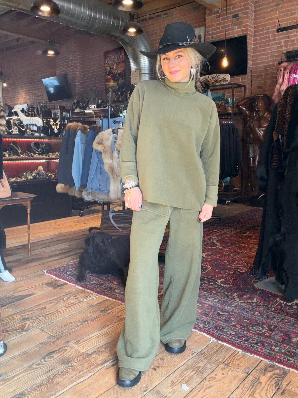 Moss Fleece Pocket Trousers - 2125MS