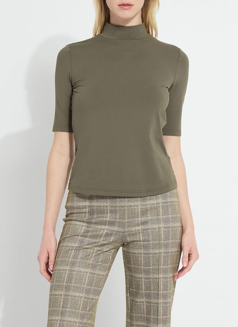 Mosswood Mock Neck Half Sleeve Top - LY3949W