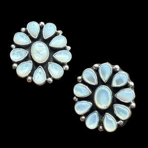 Mother of Pearl Cluster 10-Stone Earrings - ESL117