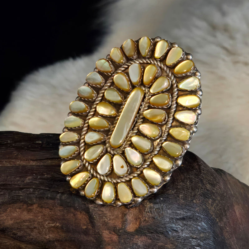 Mother Of Pearl Cluster Ring - Size 11-1/2 - RSM1