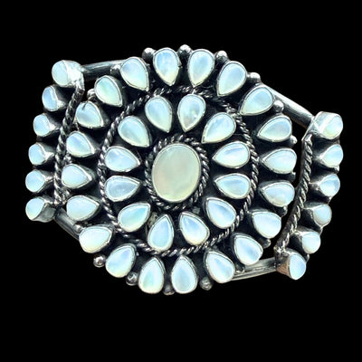 Mother Of Pearl Cluster/Sterling Cuff - CSL30