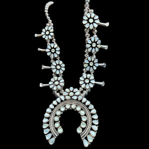 Mother of Pearl Squash Cluster Necklace & Earring Set - SETSL102