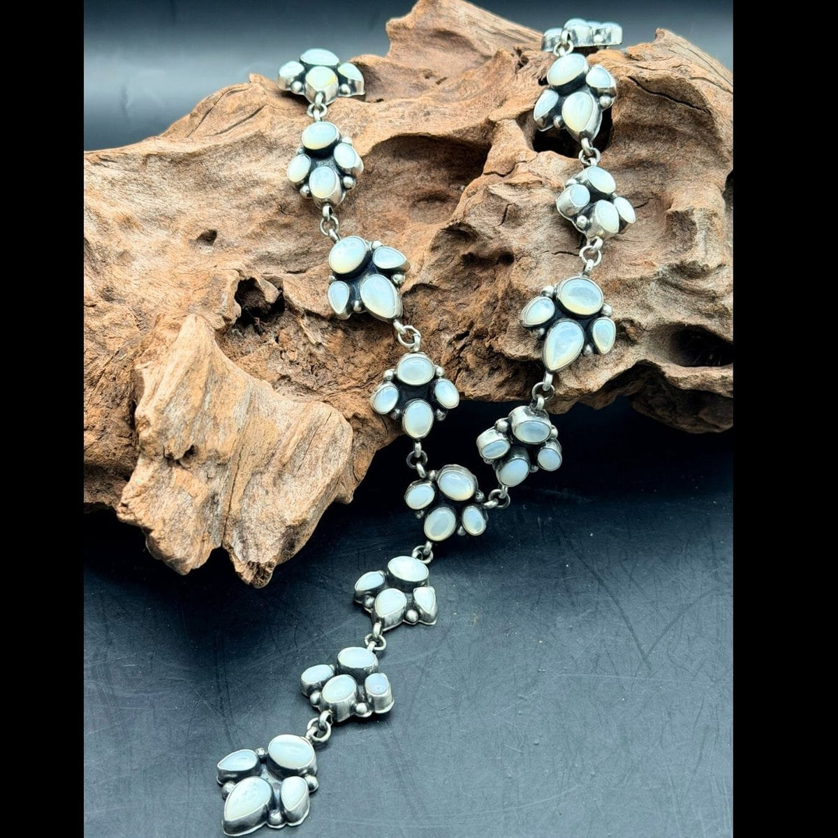 Mother Of Pearl Sterling Long Necklace - NSL36