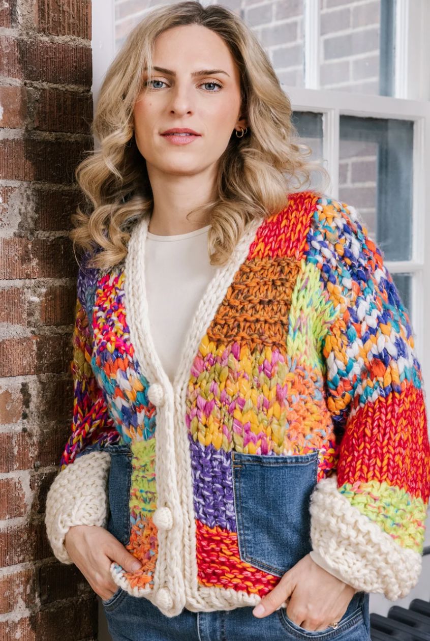 Multi Color Knit Cardigan - 5935M