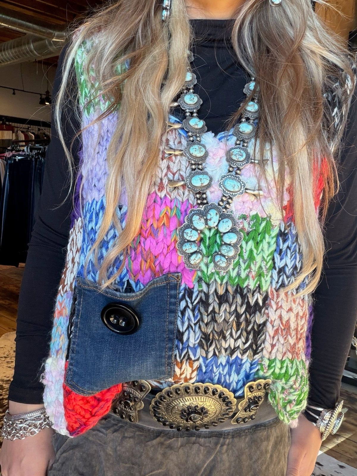 Multi Color Knit Vest - 5934M