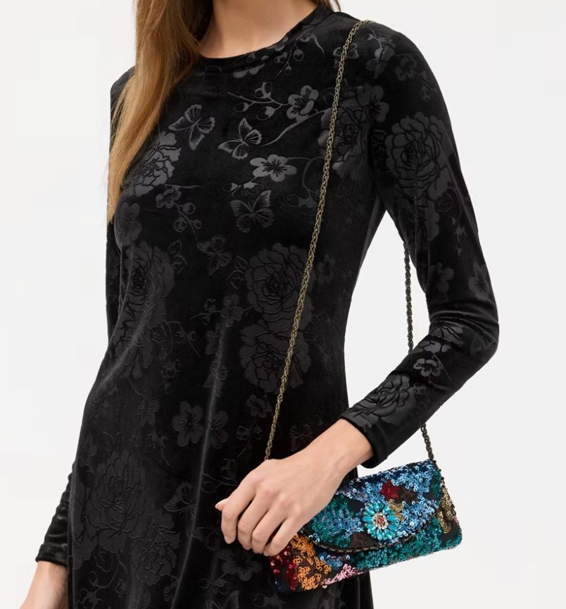 Multi Jewel Toned Sequin Clutch - R03125