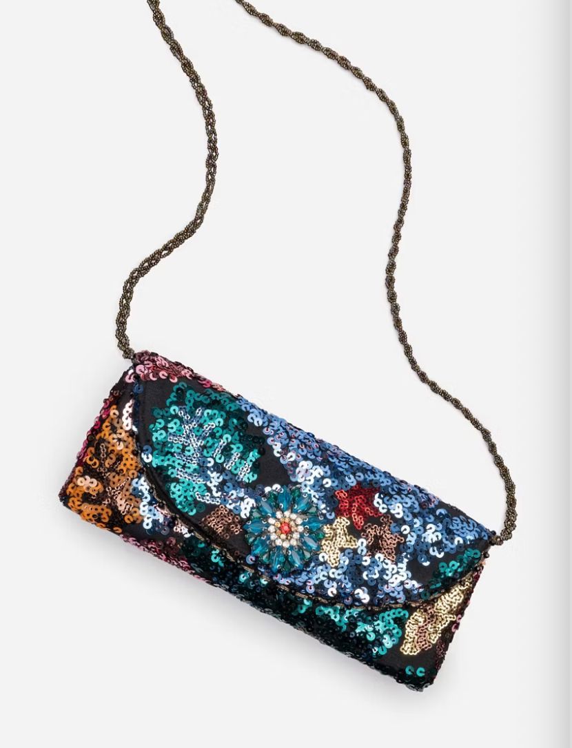 Multi Jewel Toned Sequin Clutch - R03125