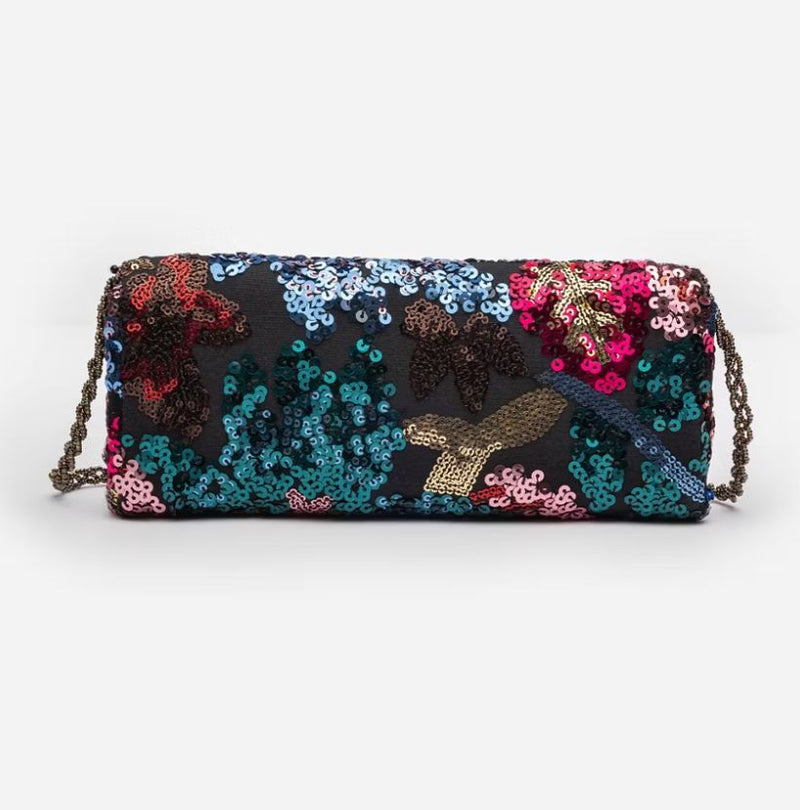Multi Jewel Toned Sequin Clutch - R03125