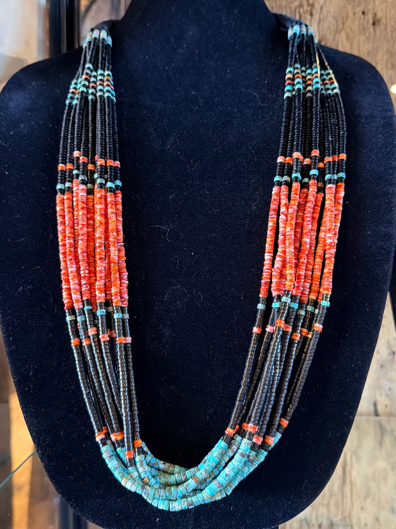 Multi Stone 10 Strand Necklace - NMT4