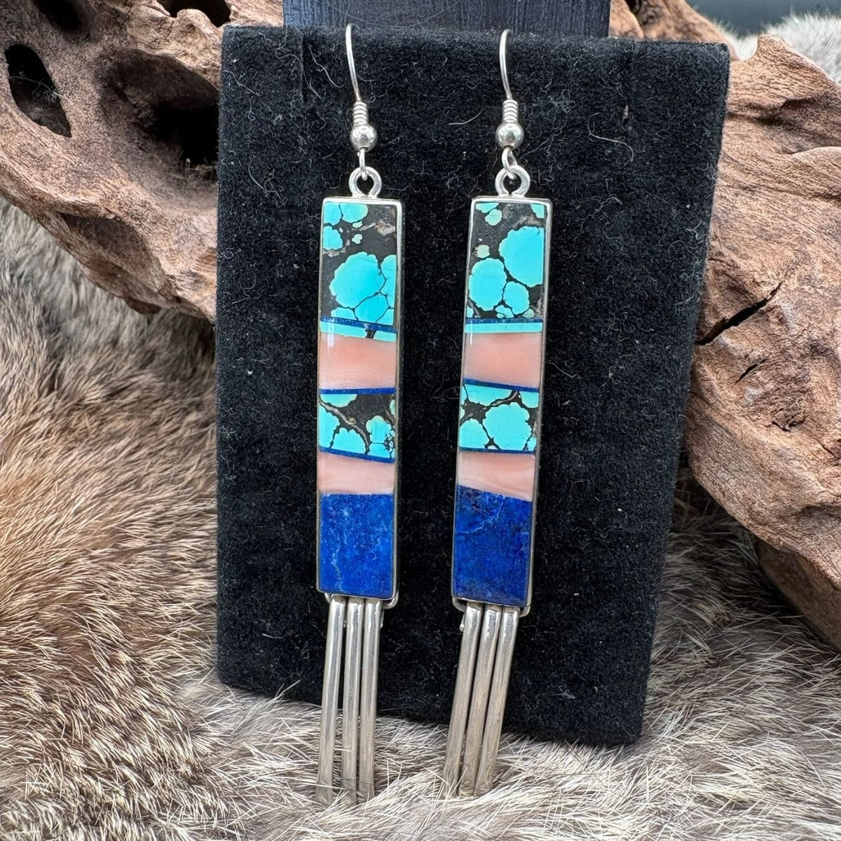 Multi Stone Dangle Earrings - EMH36