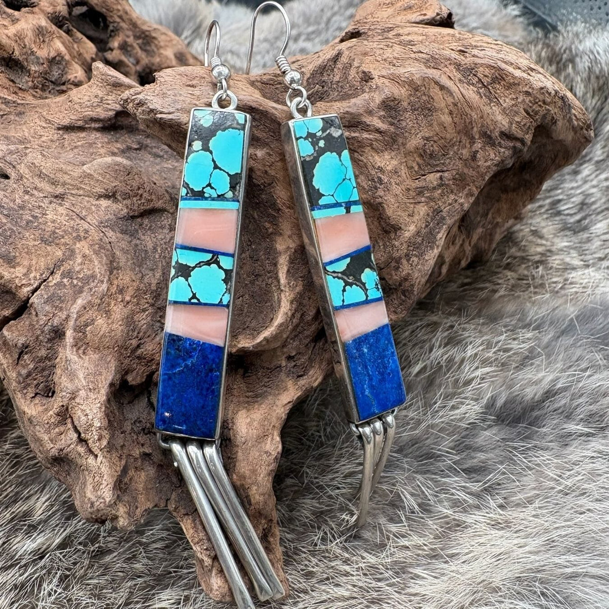 Multi Stone Dangle Earrings - EMH36