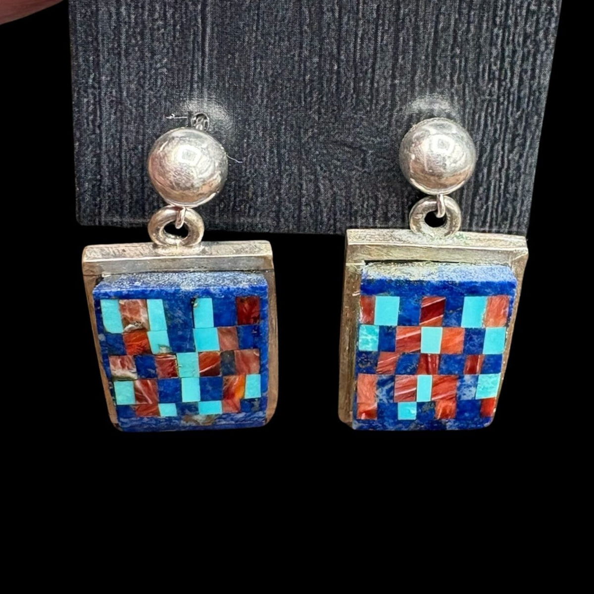 Multi Stone Inlay Earrings - EMH29