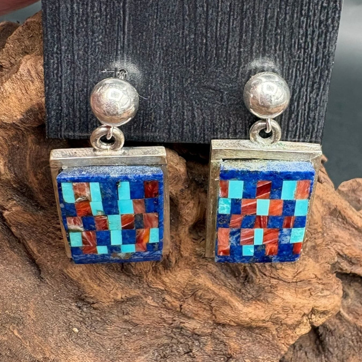 Multi Stone Inlay Earrings - EMH29