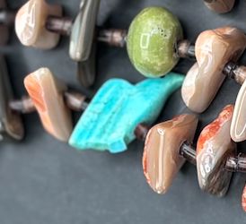 Multi Stone/Heishi/with Bird Necklace - NYP11