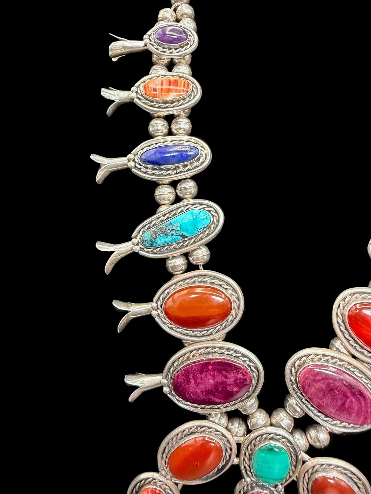 Multi-stone/Sterling Silver Squash Blossom - SQMH48